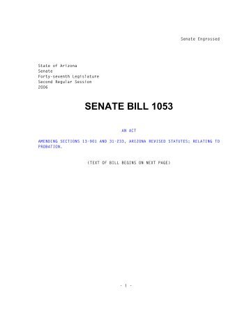 SENATE BILL 1053 - Arizona State Legislature