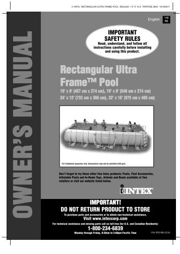 product manual for Intex Ultra Frame Swimming Pool (PDF) - Meijer