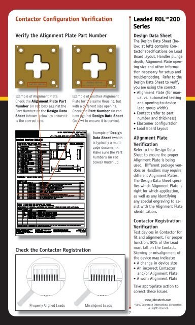 Maintenance & Inspection Guide Leaded ROLâ¢200 ... - Johnstech