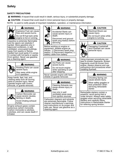 CH260-CH440 Service Manual - Kohler Engines