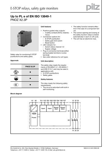 PNOZ X2.3P Data sheet