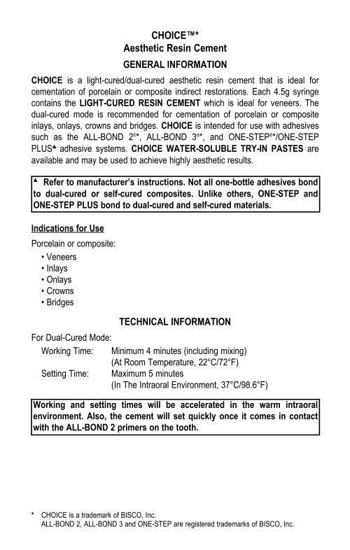 Instructions For Use (PDF) - Bisco, Inc.