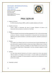 PrÃ©sentation du Prix Servir - Rotary France District 1680, Alsace