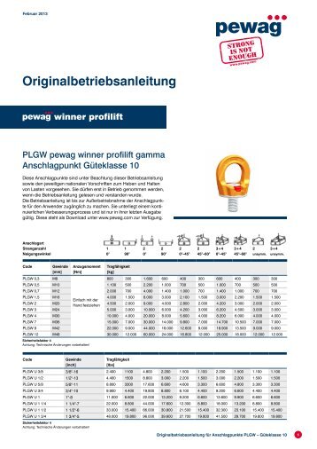 Originalbetriebsanleitung - Pewag