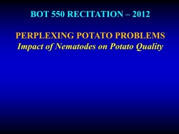 BOT 550 RECITATION â 2012 PERPLEXING POTATO PROBLEMS ...