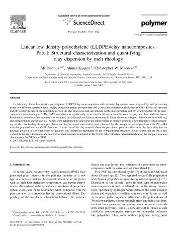 Linear low density polyethylene (LLDPE) - University of Minnesota