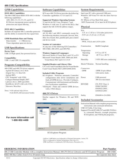 488-USB2 Data Sheet.indd - ICS Electronics