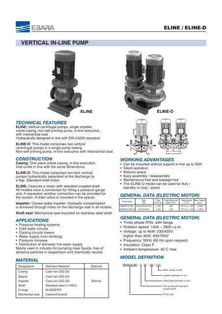 EBARA PUMPS e.CATALOGUE