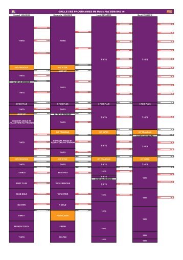 GRILLE DES PROGRAMMES M6 Music Hits ... - M6 Publicité