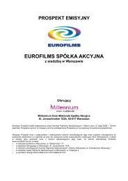 Prospekt emisyjny Eurofilms S.A. - Millennium DM