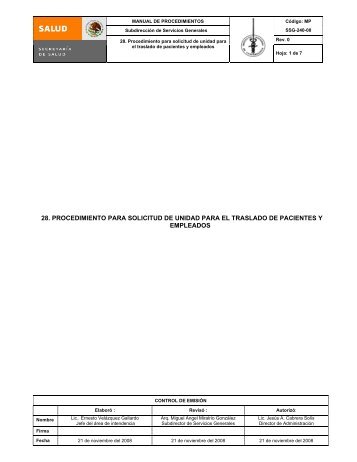 28. procedimiento para solicitud de unidad para el traslado de ...