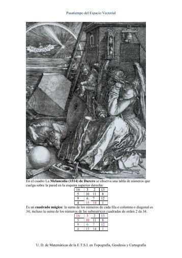 Pasatiempo del Espacio Vectorial UD de MatemÃ¡ticas de la ETSI en ...