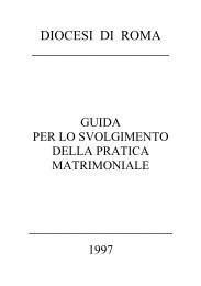 Guida per lo svolgimento della pratica matrimoniale - Diocesi di Roma