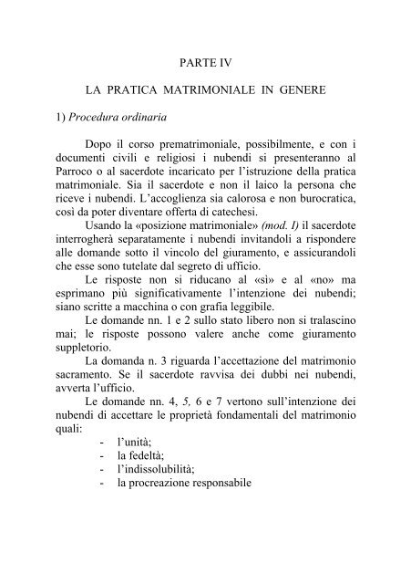 Guida per lo svolgimento della pratica matrimoniale - Diocesi di Roma