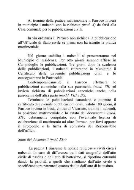 Guida per lo svolgimento della pratica matrimoniale - Diocesi di Roma