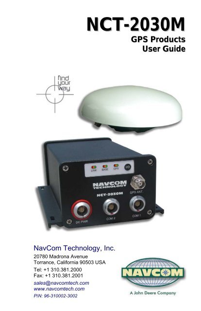 NCT-2030M - NavCom Technology Inc.
