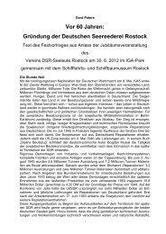 Vor 60 Jahren: GrÃ¼ndung der Deutschen ... - zum VKS Rostock