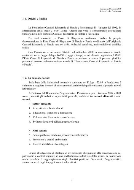 File PDF, 798 KB - Fondazione Cassa di Risparmio di Pistoia e Pescia