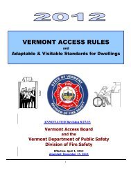 Vermont Access Rules 2012 - - Vermont Division of Fire Safety