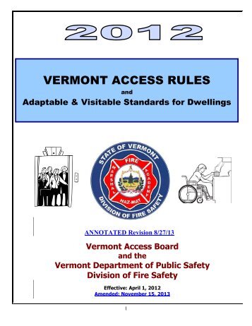 Vermont Access Rules 2012 - - Vermont Division of Fire Safety