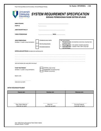 Borang Permohonan Rasmi Sistem Aplikasi - Universiti Malaysia ...