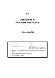 Operations of Financial Institutions - Institute of Bankers Malaysia