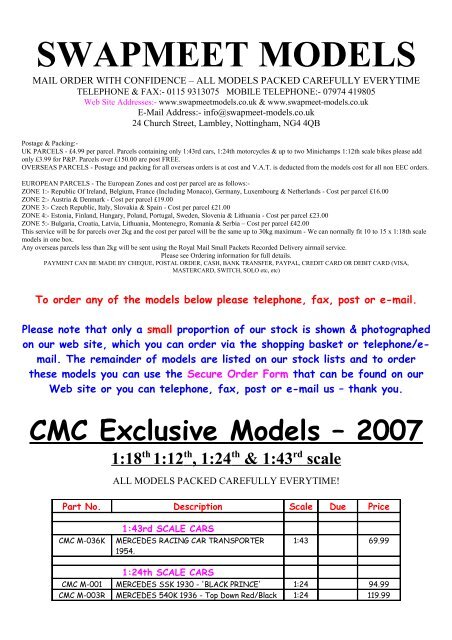 cmc diecast models