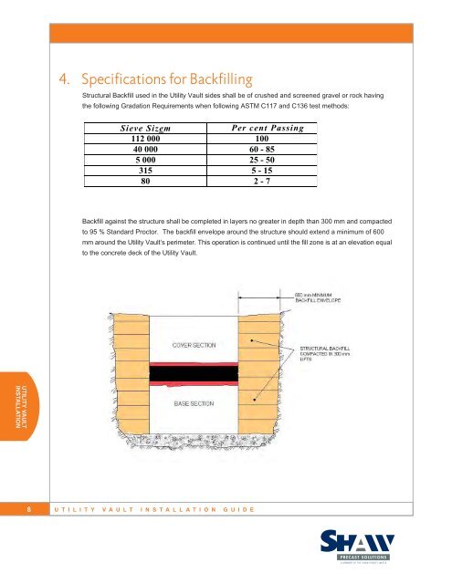 Utility Vault Installation Guide - Shaw Precast Solutions