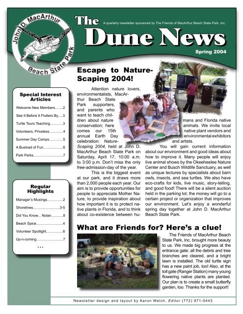 Dune News - John D. MacArthur Beach State Park