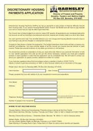 discretionary housing payments application form - Barnsley Council ...