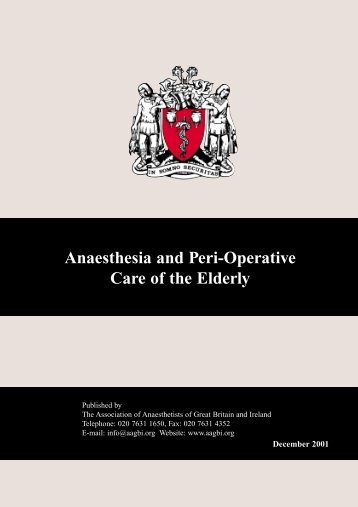 Anaesthesia and Peri-Operative Care of the Elderly - aagbi