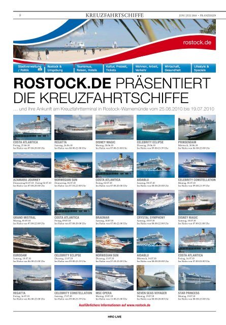 73. WARNEMüNDER WOCHE - HRO·LIFE - Das Magazin für die ...