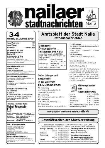 Amtsblatt der Stadt Naila - Rathausnachrichten