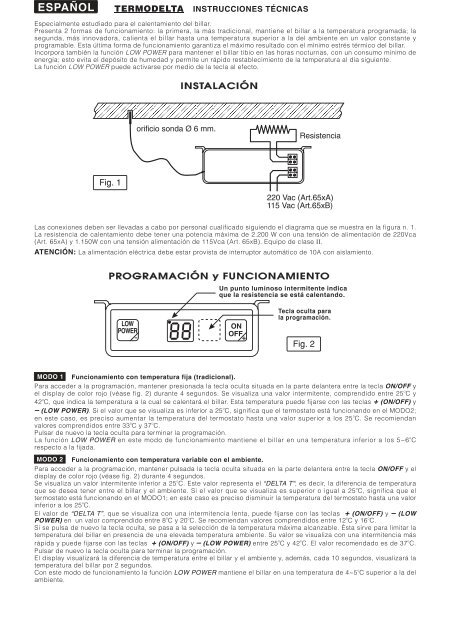 Termostato electrÃ³nico para billares Thermostat ... - FAVERO