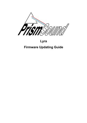 Firmware Updating Guide - Prism Sound