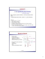 Lecture 5 Bonds to Bands
