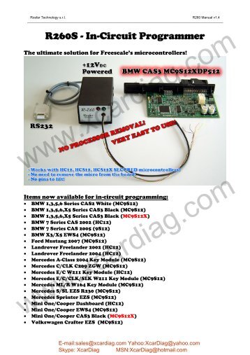 R260S - In-Circuit Programmer - Xcardiag.com