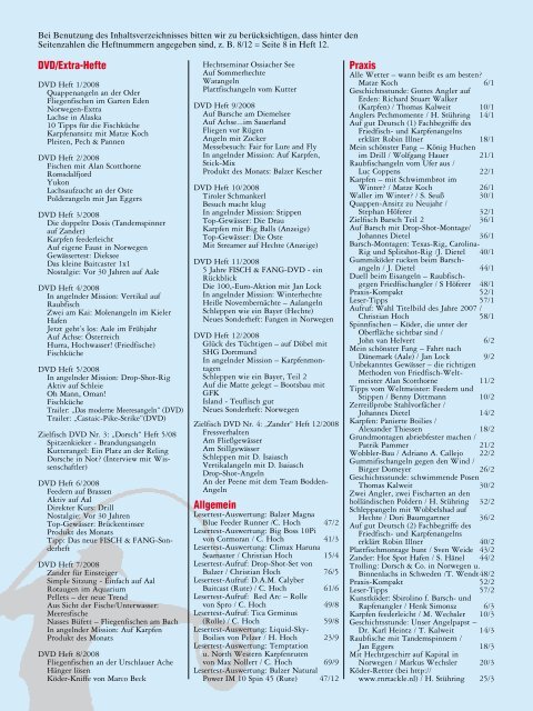 Jahresinhaltsverzeichnis 2008 - Fisch und Fang