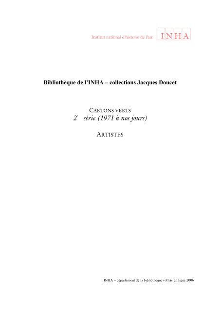 Avoir Images Bibliotheque De L Inha Collections Jacques Doucet salutations