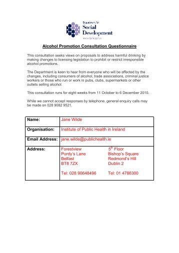 Alcohol Promotion Consultation Questionnaire - Institute of Public ...
