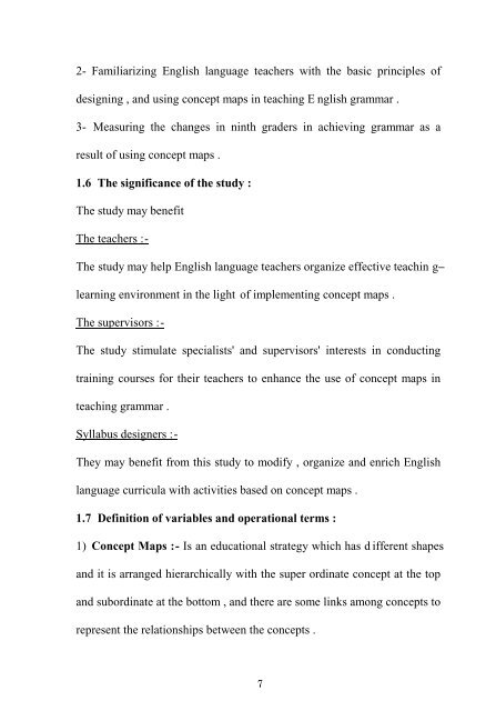 The Effect Of Using Concept Map s On Achieving English Grammar ...