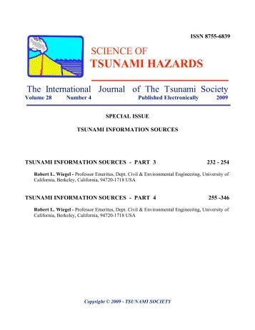 VOLUME 28, No. 4 (2009) - Tsunami Society International