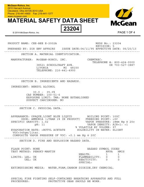 MSDS - McGean