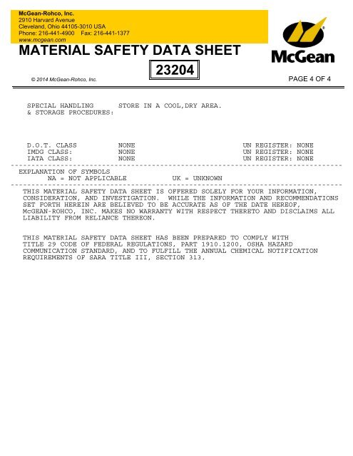 MSDS - McGean