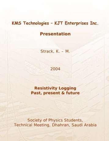 Resistivity logging presentation.pdf - KMS Technologies