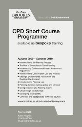 CPD Short Course Programme - Department of Planning - Oxford ...