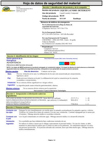 Hoja de datos de seguridad del material - Zep Professional