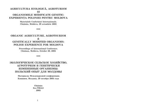 AGRICULTURA ECOLOGIC+, AGROTURISM {I ... - Eco - Tiras