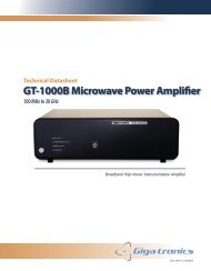 Datasheet - GT-1000B Microwave Power Amplifier - Giga-tronics