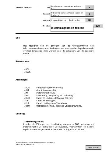 325 Instemmingsbesluit telecom - Gemeente Amsterdam